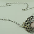 Laden Sie das Bild in den Galerie-Viewer, Vintage Damen 835er Silber Kette &amp; 925er Silber Anhänger mit Rosenquarz
