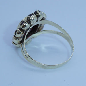 Vintage Damenring mit Granat - Gelbgold 333er 8 Karat 54 17,2 mm Ø *