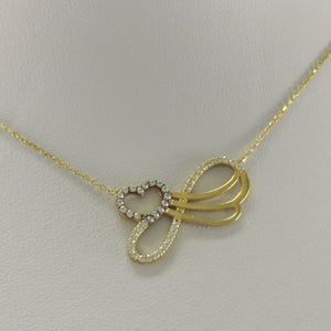 Vintage Collier mit Zirkonia / 585er 14 Karat Gelbgold / ca. 44 cm