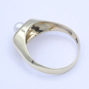 Vintage Damenring mit Perle / 333er - 8 Karat Gelbgold - 55 17,5 mm Ø