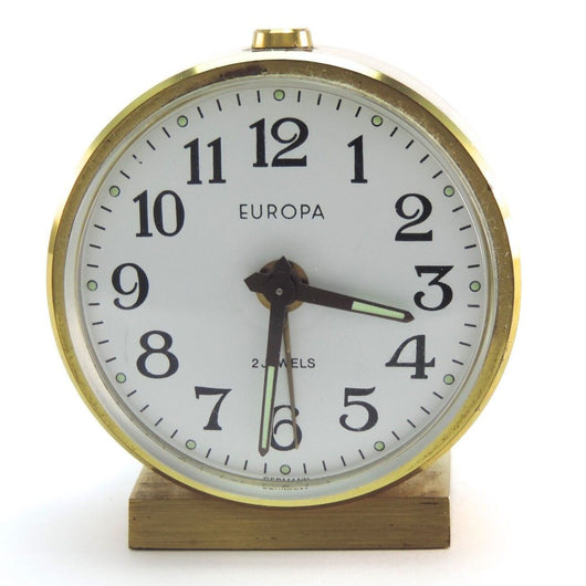 Europa / Vintage Wecker / Handaufzug / Vergoldet