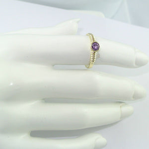 Vintage Damen-Ring mit Amethyst / 333er - 8 Karat Gelbgold - 58 18,4 mm Ø *