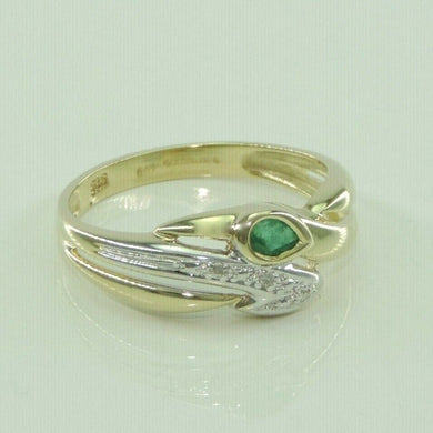 Damenring 585er 14Karat Gold mit Smarag & Diamant- 57 18,1 mm Ø *
