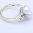 Laden Sie das Bild in den Galerie-Viewer, Damenring 585er Gold mit Perlen &amp; Diamanten 0.06ct. - 52 16,5 mm Ø *

