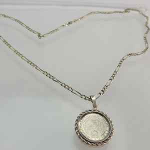 Vintage Kette mit Münzanhänger Sanctus Willibaldus 1979 Silber