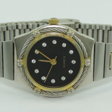 Vintage Damenuhr Quarz mit Strasssteinen