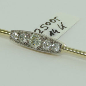 Vintage 14 Karat 585er Gold Brosche mit Diamanten ca,0.50 ct