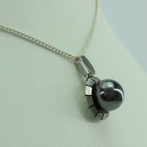Damen Kette 800er Silber mit Hämatit Anhänger 925er