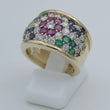 Laden Sie das Bild in den Galerie-Viewer, Damen Ring mit Multi-Edelsteinen &amp;Zirkonia 333er Gold 8 Karat / 53 16,8 mm Ø
