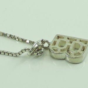 Vintage Damen 835er Silber Kette mit Zirkonia Anhänger 925er Silber "B"