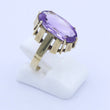 Laden Sie das Bild in den Galerie-Viewer, Vintage Damenring mit Amethyst / 333er 8 Karat Gelbgold - 56 17,8 mm Ø
