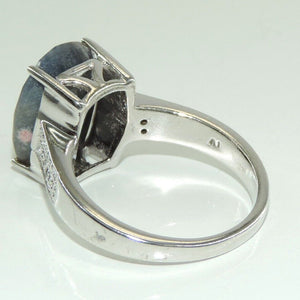 Vintage Damen Ring mit Zirkonia & Quarzstein / 925er Silber - 57 18,1 mm Ø