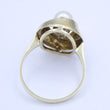 Laden Sie das Bild in den Galerie-Viewer, Vintage Damenring mit Perle &amp; Diamanten / 585er - 14 Karat Gold - 59 18,8 mm Ø
