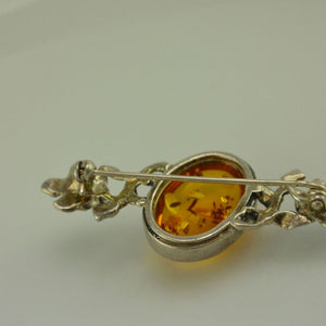 Vintage Broschen mit Bernstein 800er Silber