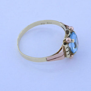 Vintage Damenring mit Topas / 585er - 14 Karat Rotgold / Gr- 61 19,4 mm Ø *