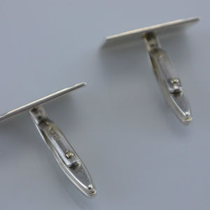 Manschettenknöpfe - 835 Silber & vergoldet / rechteckig - ca. 21,5 x 15,0 mm