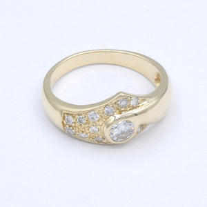Damenring 585er 14 Karat mit Diamanten ca. 0.90 ct. / 58 18,4 mm Ø