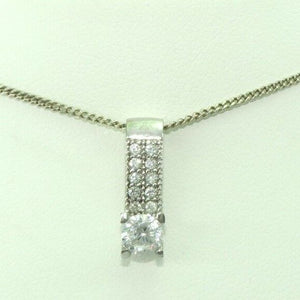 Damen Kette 925er Silber mit Zirkonia Anhänger