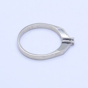 Vintage Damenring 585er - 14 K-Weißgold mit Diamanten ca.0.03 ct. 50 15,9 mm Ø