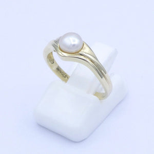 Vintage Damenring mit Perle / 333er - 8 Karat Gelbgold - 52 16,5 mm Ø