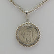 Laden Sie das Bild in den Galerie-Viewer, Vintage Kette mit Münzanhänger Sanctus Willibaldus 1979 Silber
