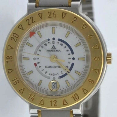 Dugena Globetrotter - Herrenuhr - Quarz - Edelstahl 2. Zeitzone