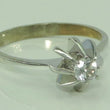 Laden Sie das Bild in den Galerie-Viewer, Vintage Damenring mit Zirkonia ca. 0.25 ct / 585er Gold - 60 19,1 mm Ø *
