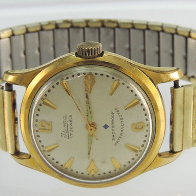 Isoma 17 Jewels Shockproof Waterproof Herrenuhr Stahl vergoldet Handaufzug