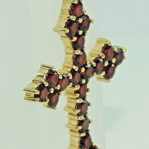 Vintage Kreuz Anhänger mit Böhmischem Granat / 333er 8 Karat Gold