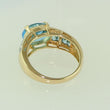 Laden Sie das Bild in den Galerie-Viewer, Damenring mit Aquamarin &amp; Diamanten - 375er 9 K Gold 53 16,8 mm Ø *
