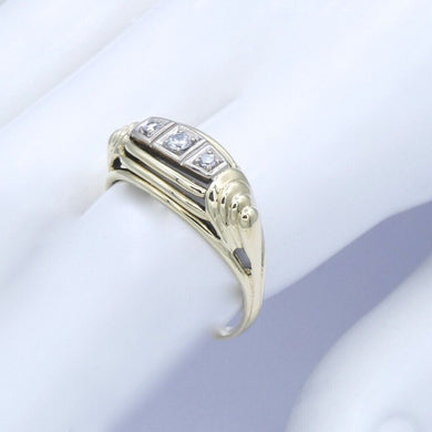 Damenring 585er - 14K Gelbgold mit Brillianten ca. 0.15 ct. / 59 18,8 mm Ø