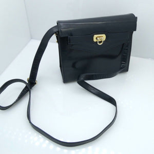 Vintage Peter Kaiser Design Leder Damen Handtasche Leder Schwarz Made in Germany