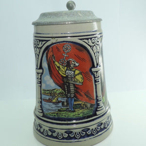Bierkrug mit Zinndeckel / 0,5 Liter / Gerzit