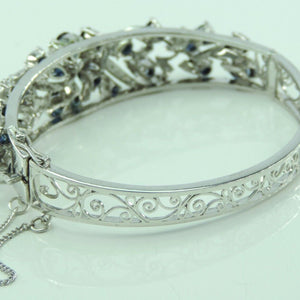 Damen Armreif Nickel & Silber mit Saphire ca. 0.50 ct und Diamanten ca. 18 ct