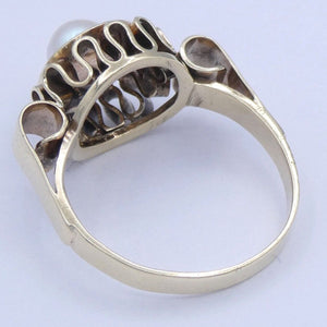 Vintage Damenring 333er 8 K Gold mit Perle - 50 15,9 mm Ø *