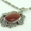 Laden Sie das Bild in den Galerie-Viewer, Vintage Damen 835er Silber Collier mit Achat &amp; Markasit

