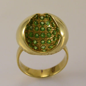 Vintage Damenring mit Smaragd / 585er 14 Karat Gold - 57 18,1 mm Ø *