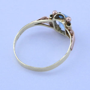 Vintage Damenring mit Topas / 585er - 14 Karat Rotgold / Gr- 61 19,4 mm Ø *