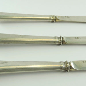 Antike Messer E.K mit Gravur 800er Silber 3 Stück