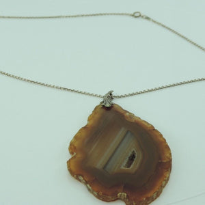 Vintage Damen Kette 925er Silber mit Tigerauge Anhänger