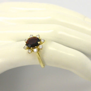 Vintage Damenring mit Turmalin & Zirkonia / 333er 8 Karat Gold 59 18,8 mm Ø *