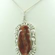 Laden Sie das Bild in den Galerie-Viewer, Vintage Damen 835er Silber Kette mit Achat Anhänger
