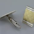 Laden Sie das Bild in den Galerie-Viewer, Manschettenknöpfe - 835 Silber &amp; vergoldet / rechteckig - ca. 21,5 x 15,0 mm
