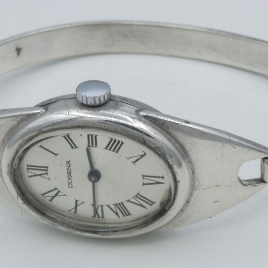 Vintage Dugena 800er Silber Handaufzug Damen Uhr