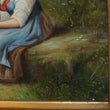 Laden Sie das Bild in den Galerie-Viewer, Gemälde auf Leinwand - &quot;2 Kinder&quot; / Goldrahmen Holz
