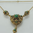 Laden Sie das Bild in den Galerie-Viewer, Vintage Trachten-Collier mit Aventurin &amp; Perlen Vergoldet / ca. 42,0 cm
