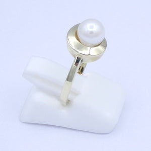 Vintage Damenring mit Perle / 333er - 8 Karat Gelbgold - 53 16,8 mm Ø