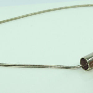 Halskette 925er Silber mit 900er Silber Bernstein Anhänger / Hand Made