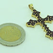 Laden Sie das Bild in den Galerie-Viewer, Vintage Kreuz Anhänger mit Böhmischem Granat / 333er 8 Karat Gold
