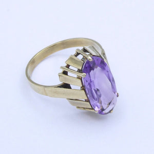 Vintage Damenring mit Amethyst / 333er 8 Karat Gelbgold - 56 17,8 mm Ø